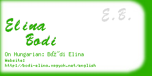 elina bodi business card